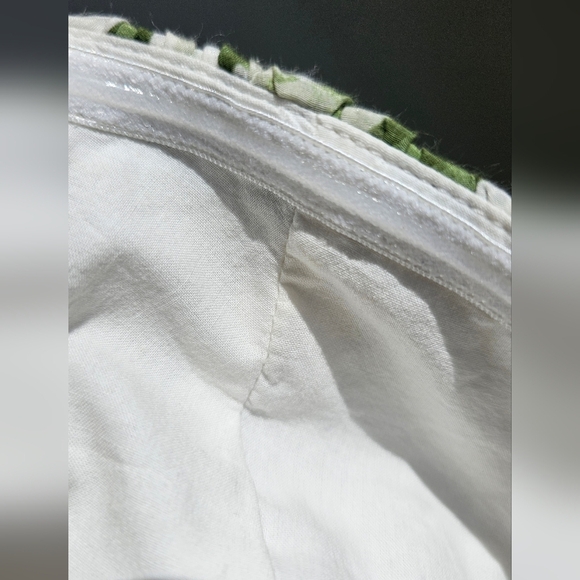 SUZI CHIN Strapless Corset Green and White Silk Dress Ruched Size M 10 - Picture 9 of 12